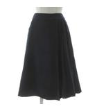 エフデ ef-de サイドプリーツラップスカート 51-64152904 フレア ミディ丈 日本製 ウール混 ネイビー 紺 7
