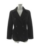 自由区 オンワード樫山 カシミヤピーコート シンプル 無地 起毛 カシミヤ100% ブラック 黒 38