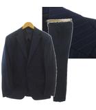 ビームスハート BEAMS HEART Martin Son's&Co. イギリス製生地 スーツ 41-17-0219-819 ジャケット テーラードカラー シングル 2B パンツ スラックス 裾ダブル ウール混 ストライプ ネイビー 紺 ブルー 青 50