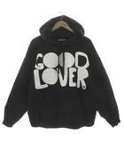 ヴァレンティノ ヴァレンチノ  VALENTINO GOOD LOVER パーカー スウェット プルオーバー イタリア製 コットン混 ブラック 黒 XL