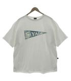 YALE/BIG-TEEスウェット 22070220318040 プリント カットオフ 半袖 オーバーサイズシルエット コットン ホワイト 白 ブルー 青