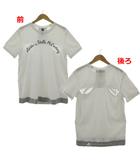 アディダス バイ ステラマッカートニー adidas by Stella McCartney ロゴTシャツ FK9695 丸首 半袖 コットン混 配色 ホワイト 白 グレー M