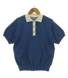 スティーブンアラン Steven Alan COTTON HALF SLEEVE KNIT POLO 8218-199-0196 ニットポロ 配色 ブルー系 青系 アイボリー