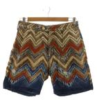 キャピタル kapital リネン総柄ショートパンツ K1605SP249 タック 日本製 リネン100% ベージュ ブルー 青 ネイビー 紺 ブラウン 茶 赤茶  L