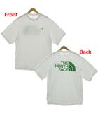 ザノースフェイス THE NORTH FACE S/S simple color scheme tee NT32434 Tシャツ 半袖 ロゴプリント ホワイト 白 グリーン 緑 XL