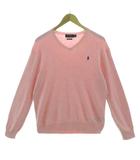 ポロ ラルフローレン POLO RALPH LAUREN PIMA COTTON Vネックニット ポニー刺繍 長袖 ピンク S