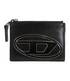 ディーゼル DIESEL カードケース 1DR CARD HOLDER コインケース 定期入れ パスケース ミニ財布 カウレザー Dロゴ ブラック 黒