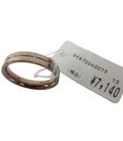 STEEL スチール ピンクゴールドラインデザインリング 指輪 シルバー 14号