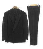 ジバンシィ GIVENCHY タキシードスーツ ジャケット ピークドラペル ダブル パンツ スラックス ツータック 側章 ウール ブラック 黒 180