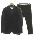 キャサリンハムネットロンドン KATHARINE HAMNETT LONDON ストライプスーツ テーラードジャケット KJ04 シングル 2B パンツ KP01 スラックス ウール混 ブラック 黒 グレー L