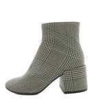 エムエムシックス メゾンマルジェラ MM6 Maison Margiela 19SS ショートブーツ チャンキーヒール チェック柄 38 黒 ブラック 白 ホワイト S59WU0087 /AN14