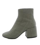 エムエムシックス メゾンマルジェラ MM6 Maison Margiela 19SS ショートブーツ チャンキーヒール チェック柄 38 黒 ブラック 白 ホワイト S59WU0087 /AN13