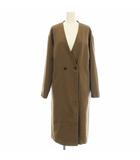 ナチュラルビューティーベーシック NATURAL BEAUTY BASIC ノーカラー チェスターコート 017-1252911 千鳥格子 M 茶 ブラウン /☆G ■MU