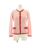 クレージュ courreges アンサンブルニット カーディガン 長袖 クルーネック インナーニット 半袖 ロゴ ウール混 38 ピンク ECFAK-20230 /KU ■BM