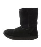 アグ オーストラリア UGG australia ムートンブーツ ショートブーツ 厚底 スエード ロゴ US7 24cm 黒 ブラック /BB ■MU