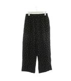 アーバンリサーチ ドアーズ URBAN RESEARCH DOORS イージーパンツ ワイドパンツ ドット柄 麻 リネン M 黒 ブラック /AN48 ■BM