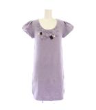 ドーリーガールバイアナスイ DOLLY GIRL by ANNA SUI ワンピース ニット ウール 半袖 ひざ丈 ビジュー 2 紫 /TK