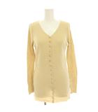 ラルフローレン RALPH LAUREN ニットカーディガン 薄手 M ベージュ リブ Vネック 長袖 /HN ■BM