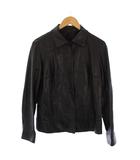 バーバリー ロンドン BURBERRY LONDON フェイクレザージャケット ジップアップ 42 黒 /BM ■MU