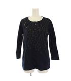 エヴェックス バイ クリツィア EVEX by KRIZIA Tシャツ カットソー 七分袖 クルーネック 柄 42 紺 /BM ■MU