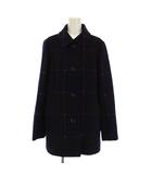 レリアン Leilian ステンカラーコート ミドル丈 チェック柄 ウール 11 黒 紫 /BM ■MU