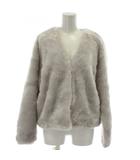 マーキュリーデュオ MERCURYDUO フェイクファージャケット 上着 M グレーパープル ノーカラー Vネック 長袖 /GG ■MU