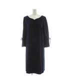 アンタイトル UNTITLED ワンピース 2 紺 ネイビー 長袖 紺 リボン付き /GP