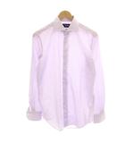 メーカーズシャツ カマクラ MAKER'S SHIRT 鎌倉 ビジネスシャツ ワイシャツ 長袖 ストライプ 37 紫 パープル FMJB51-07 /HN ■BM