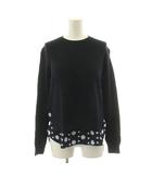 ピーエスポールスミス PS Paul Smith ニット セーター 長袖 切替 ドット柄 ウール M 紺 ネイビー KRPSLW0904 /KU ■BM