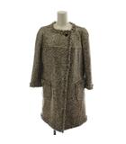 トゥービーシック TO BE CHIC ノーカラーコート 中わたコート 40 マルチカラー 長袖 総柄 UWF13-640-09 /GG2 ■BM