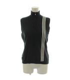 アディダス adidas CLIMALITE STRETCH ゴルフウェア ニット カットソー ノースリーブ ハイネック S/P 黒 ブラック /GG