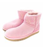 アグ UGG W CLASSIC MINI LACE ムートンブーツ ショートブーツ スエード レース US6 ピンク 1005696 /KU ■BM