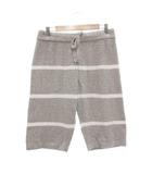 ジェラートピケオム GELATO PIQUE HOMME タグ付き ルームウェア パジャマ ハーフパンツ L グレー ボーダー柄 ドローストリングウエスト イージー /NU ■GY66