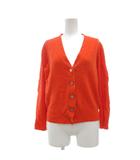 カーディガン ウール 46 オレンジ 無地 Vネック 長袖 /SX ■GY66