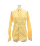 ラルフローレン RALPH LAUREN ボタンダウンシャツ 7 黄 イエロー 長袖 無地 ロゴ刺繍 /TZ ■GY66