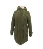 ダウンコート M 緑 グリーン フード付き アシンメトリージッパー 長袖 /AX ■GY66