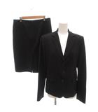 美品 セットアップ スーツ テーラードジャケット タイトスカート 42 黒 ブラック /YJ ■GY66