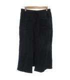 美品 スカート 2 黒 ブラック パッチポケット スリット ゴムウエスト ロング丈 リブウエスト BA153-73430JJ /HW ■ECF001