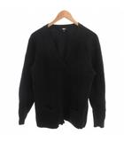 ユニクロ UNIQLO カーディガン ニット ウール XL 黒 ブラック Vネック 長袖 ポケット付き /SJ ■ECF001