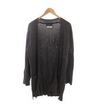 ナノユニバース nano universe 美品 カーディガン ニット M 黒 ブラック 長袖 ノーカラー ポケット付き 前開き /SJ ■ECF001