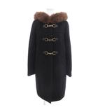 ミッシュマッシュ MISCH MASCH ダッフルコート アンゴラ S 紺 ネイビー 長袖 フード付き ファー付き /SC ■ECF001