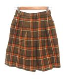 ブラック&ホワイト BLACK&WHITE キュロット ウール 9 茶 ブラウン チェック柄 プリーツ ショート丈 ECF001 /KR ■ECF001
