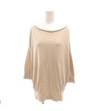 イエナ IENA 美品 ニット 麻 リネン クリーム色 無地 ボートネック 七分袖 /SJ ■ECF001