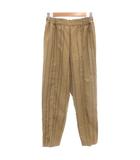 イーハイフンワールドギャラリー E HYPHEN WORLD GALLERY 美品 パンツ F 茶 ブラウン ストライプ柄 長ズボン ウエストゴム /SJ ■ECF001