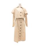 オリーブデオリーブ OLIVE des OLIVE アンサンブル ノースリーブワンピース コート クロップドジャケット F ベージュ テーラードカラー 長袖 ケープデザイン /KR ■ECF001