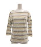 クロコダイル CROCODILE Tシャツ M マルチカラー ストライプ柄 ボートネック 七分袖 ECF001 /SC ■ECF001