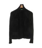 ジャケット 42 黒 ブラック 長袖 スタンドカラー 異素材切り替え /SJ ■ECF001