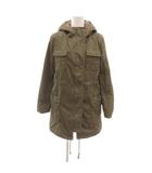 ルスーク Le souk 美品 モッズコート 36 カーキ色 フード付き 長袖 フラップポケット ミドル丈 /SJ ■ECF001