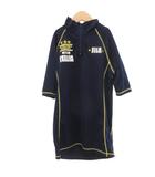 フィラ FILA カットソー ジャージ M 紺 ネイビー 五分袖 スタンドカラー ハーフジップ ロゴプリント /NL ■ECF003