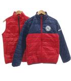 フィラ FILA GOLF ゴルフウェア 中綿ジャケット ブルゾン プリント M 赤 レッド 紺 ネイビー /JS ■ECF003